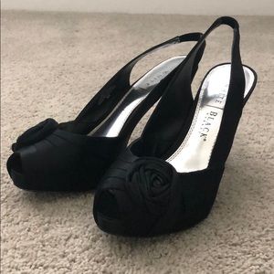 Black Peep Toe Heels